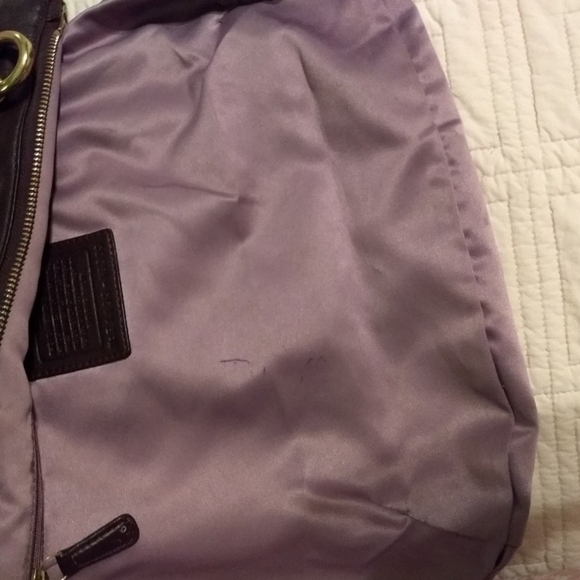 Coach Kristin Spectator Purple Brown Leather North South Zip Tote Bag MSRP $458 - Picture 12 of 12